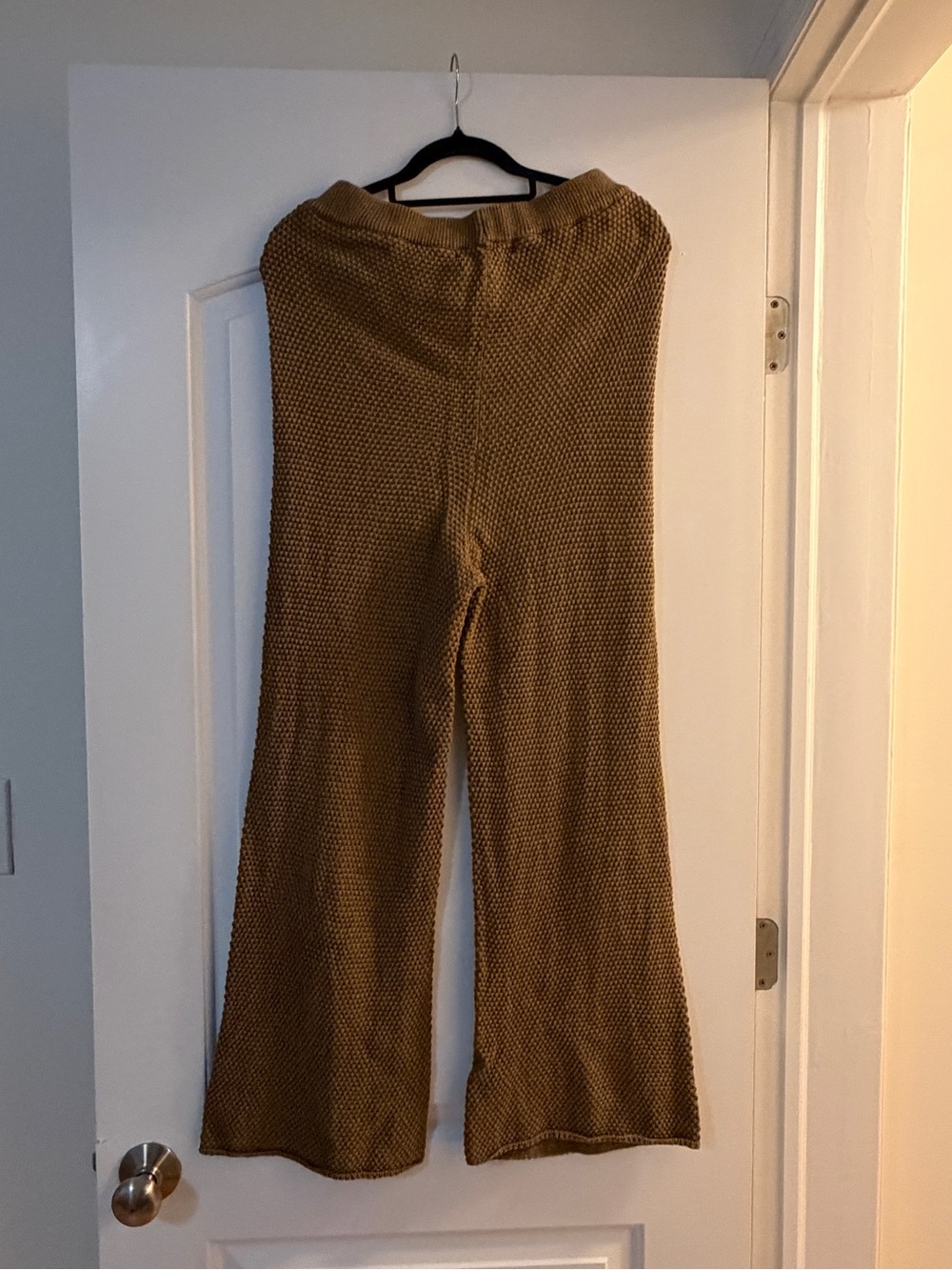 Free People Wide Leg Knit Pants in Olive